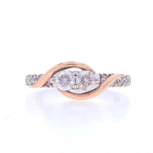Ever Us Diamond Two-Stone Engagement Ring White Gold 14k Round Brilliant 1.00ctw